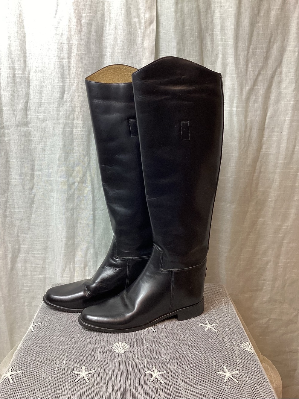 Amazonas Tall Black Leather Riding Boots; Size: 7.5
